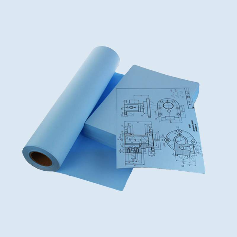 Lange opslagtijd, donkerblauwe enkelzijdige CAD-plotterpapierrol 80 g 1070 mm * 100 m